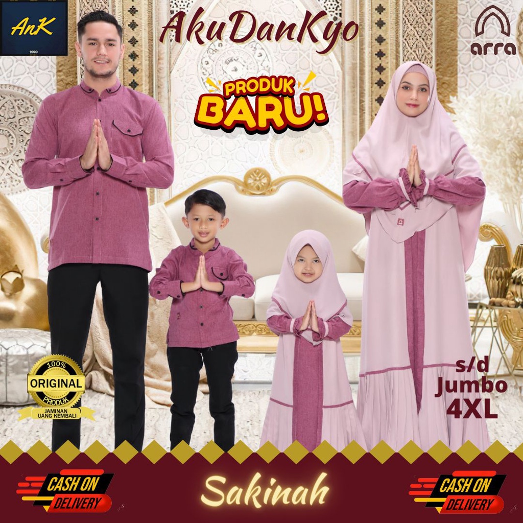 Baju Couple Keluarga Lebaran 2023 Arra Sakinah Dusty Sarimbit Keluarga 2023 Lebaran