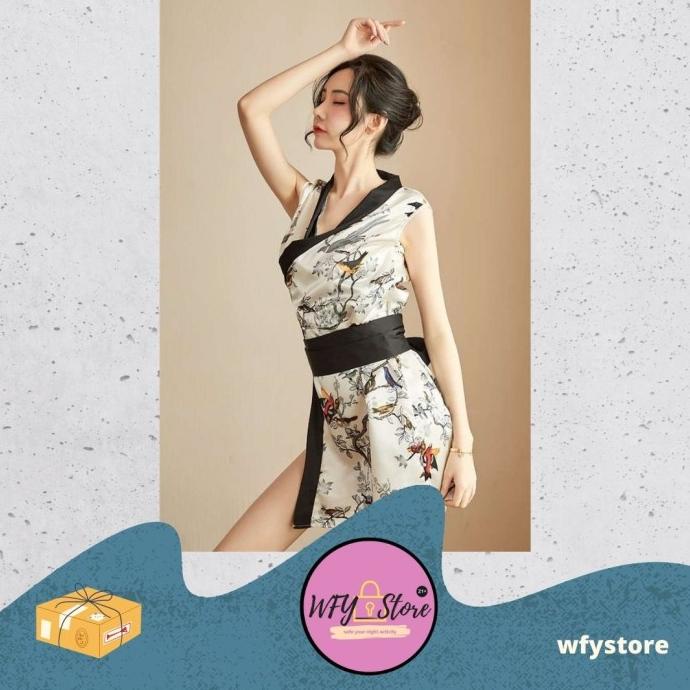 Sexy Lingerie Cosplay Ninja Jepang Set Baju + G String + Sabuk Pita juw