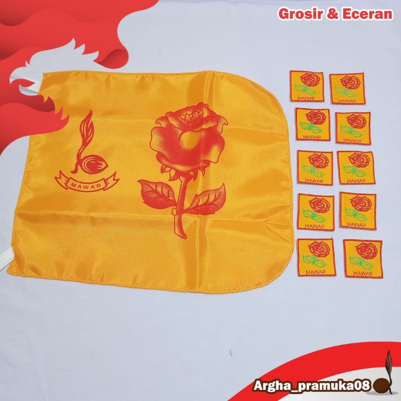 Tanda Regu Pramuka Putri Mawar Paket 10 bed dan 1 bendera