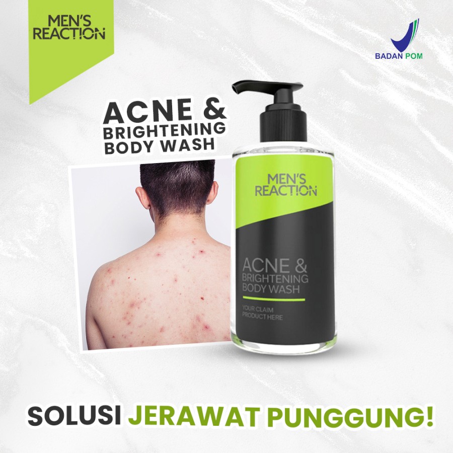 sabun mandi pembersih pencerah penghilang bau badan tubuh jerawat Mens Reaction Acne Brightening Body Wash Original BPOM