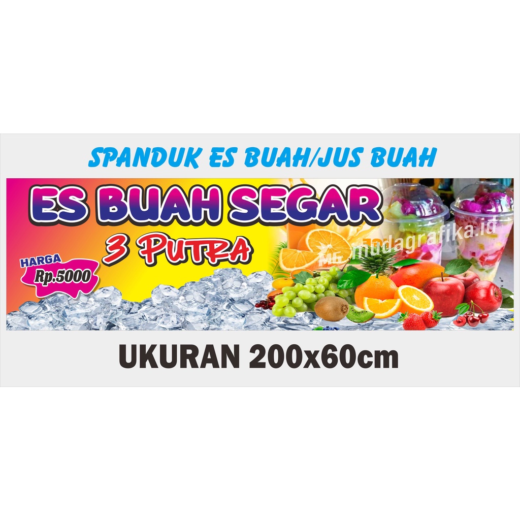Spanduk Es Buah Segar_Jus Buah_Sop Buah 200x60