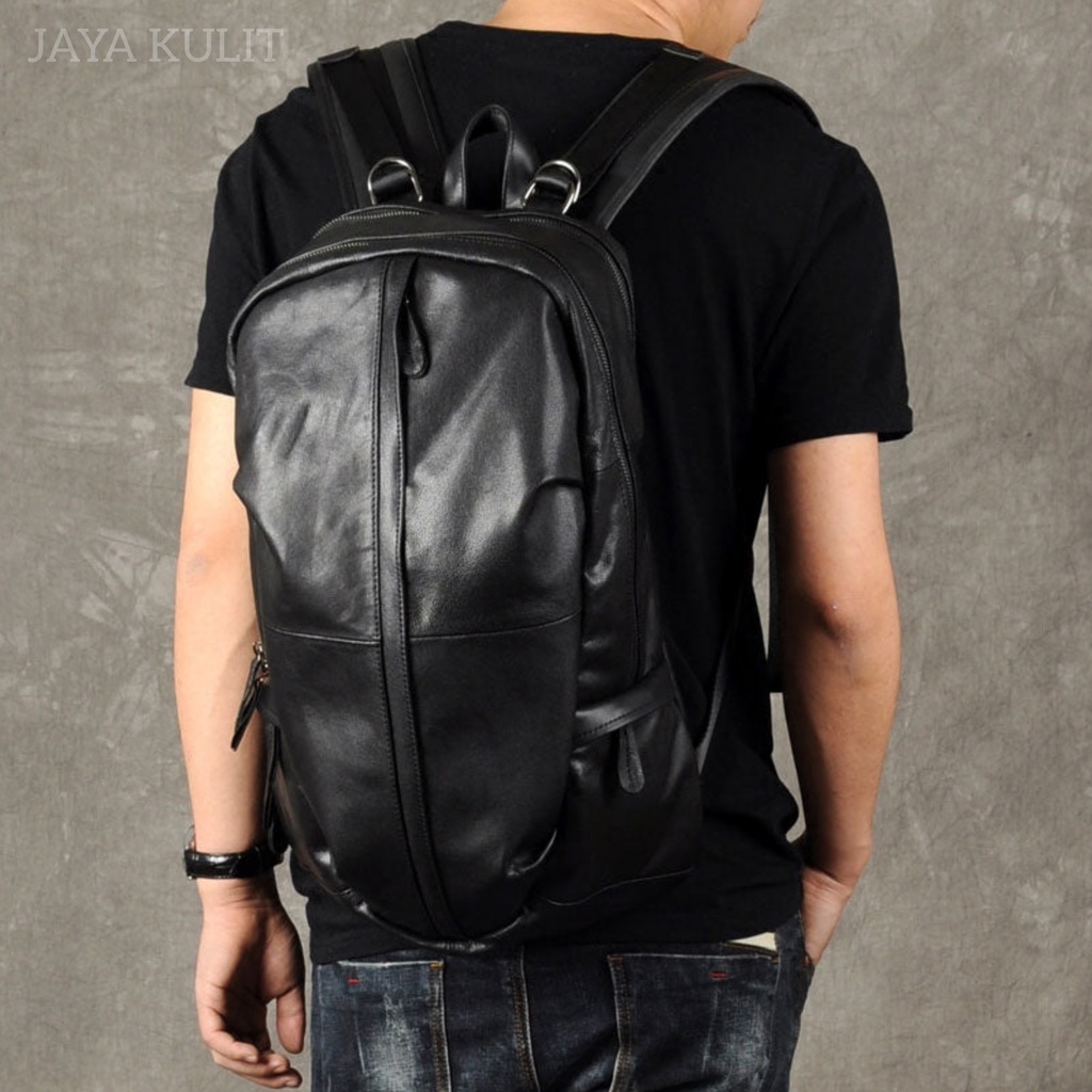 JAYA LEATHER Tas Selempang Ransel Pria Kulit Asli Keren Tas Travel Besar untuk Pria.JK.1703