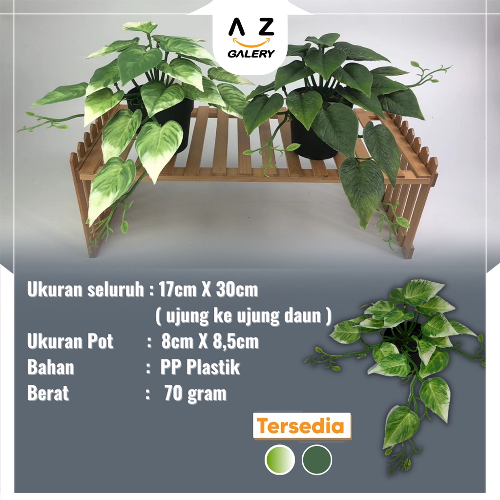 Tanaman Hias Plastik Ornamen Pot Bonsai Daun Hijau Tropis Dekorasi Rumah Cantik Aesthetic Azgalery PBP115