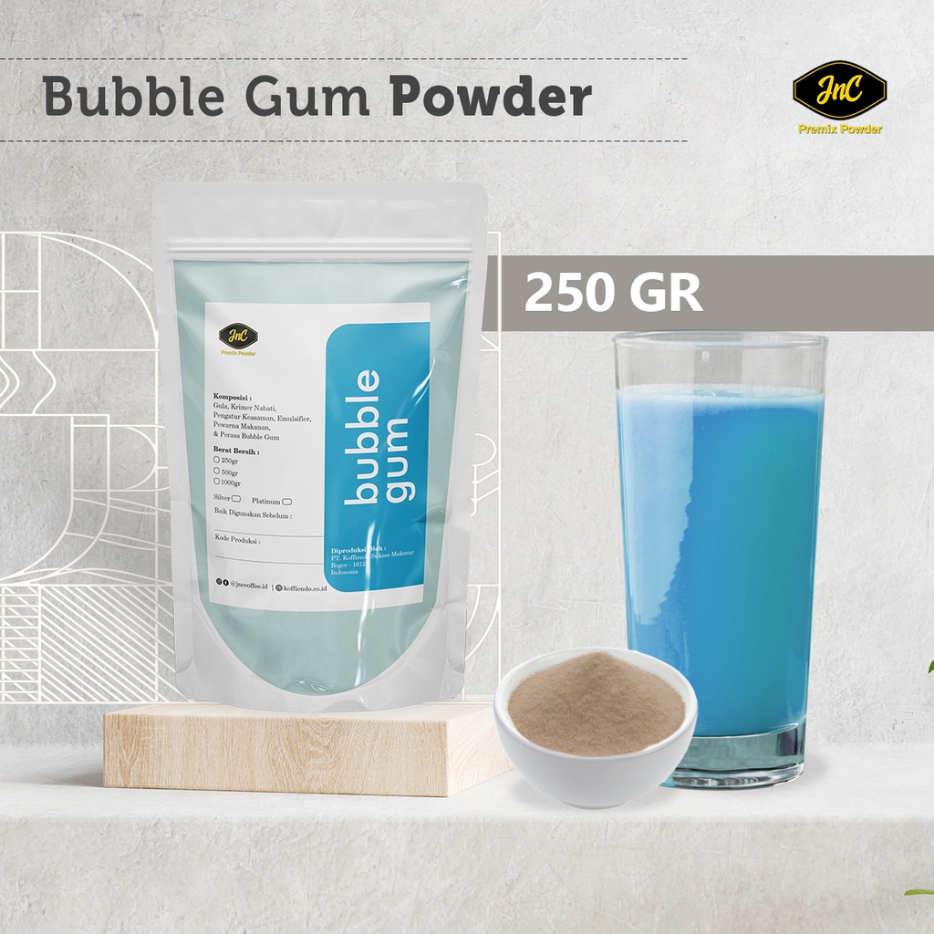 JnC Bubble Gum Silver Powder 250gr I Bubuk minuman