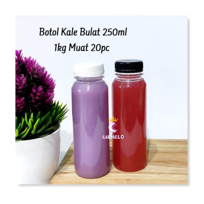 Open DS] Botol Kale Bulat PET 250ml/Botol Packaging Kopi/Botol Kale Bulat/Murah