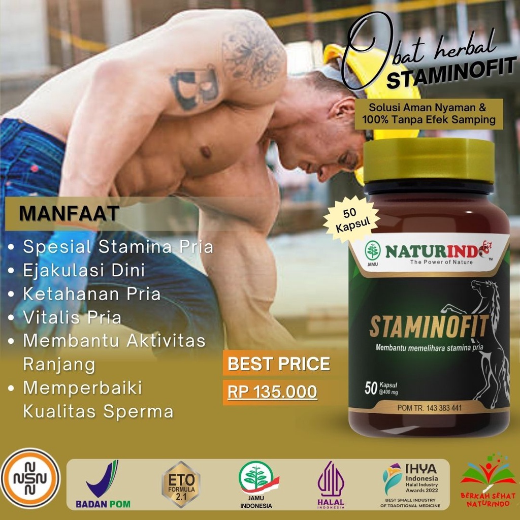 Obat Meningkatkan Stamina Pria Ejakulasi Dini Penambah Kesuburan Lelaki Herbal Staminofit Naturindo