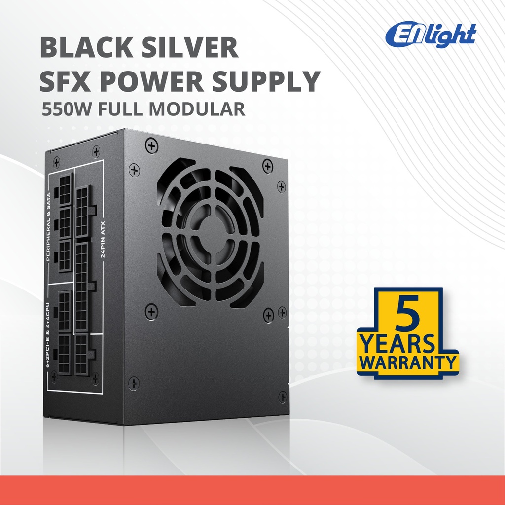 PSU Enlight Black Silver SFX 550W 80+ Gold Full Modular CSN550M