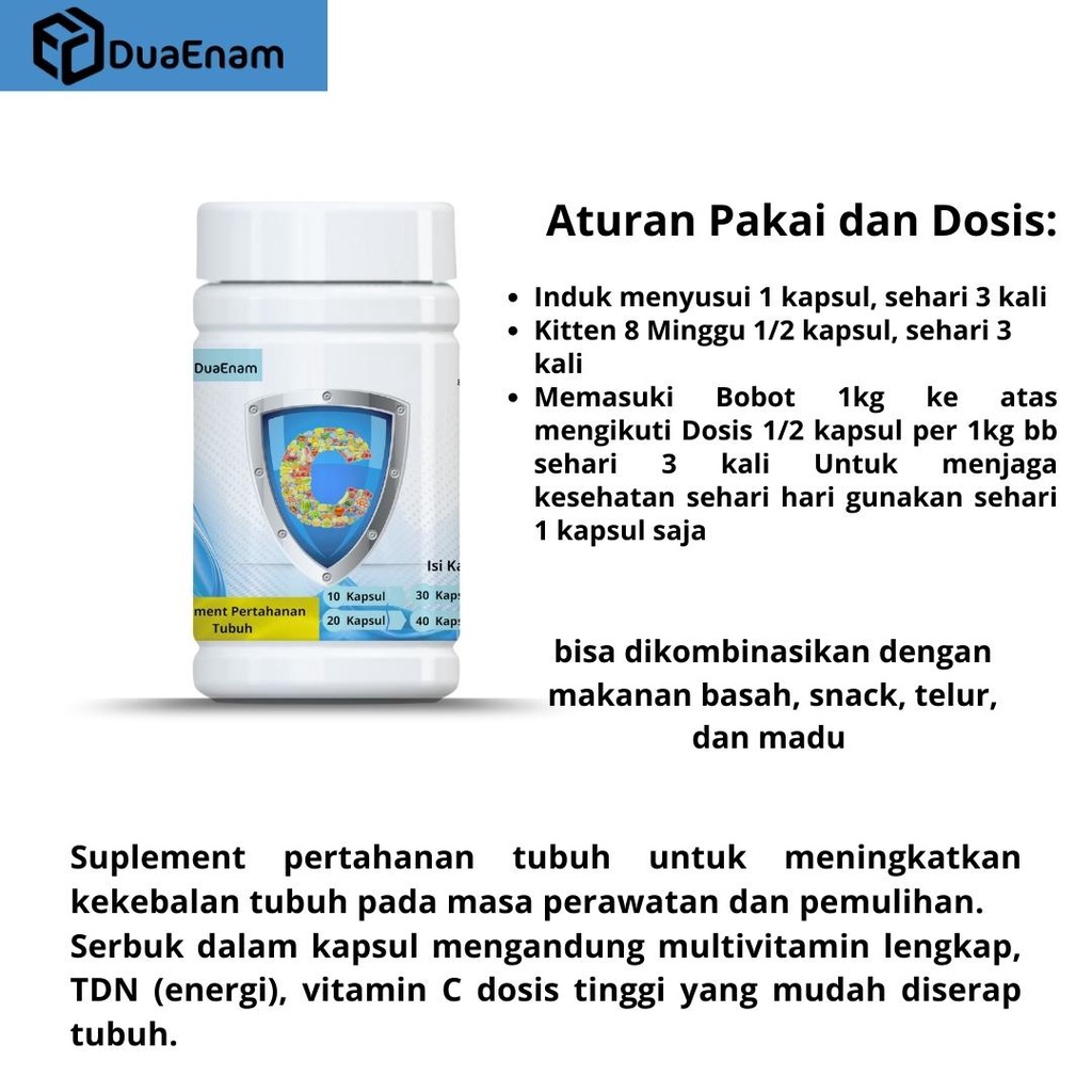 Duaenam VITAMIN PENYEMBUHAN DAN PEMULIHAN KUCING SAKIT