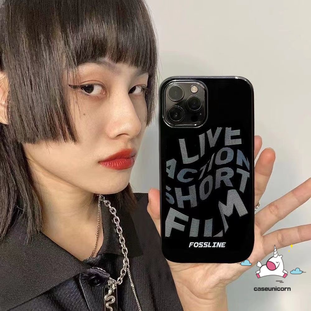 IPHONE Kompatibel Untuk Iphone 7 8 Plus 11 14 13 12 Pro Max XR X XS Max SE 2020 Ins Fashion Alfabet Sederhana Lucu Smiley Glossy Halus Lembut Tpu Silicon Pasangan Ponsel Case