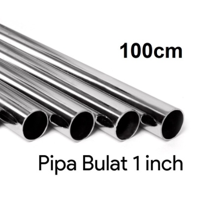 PIPA BULAT 100cm Chrome 1&quot; inc Gantungan Baju Display