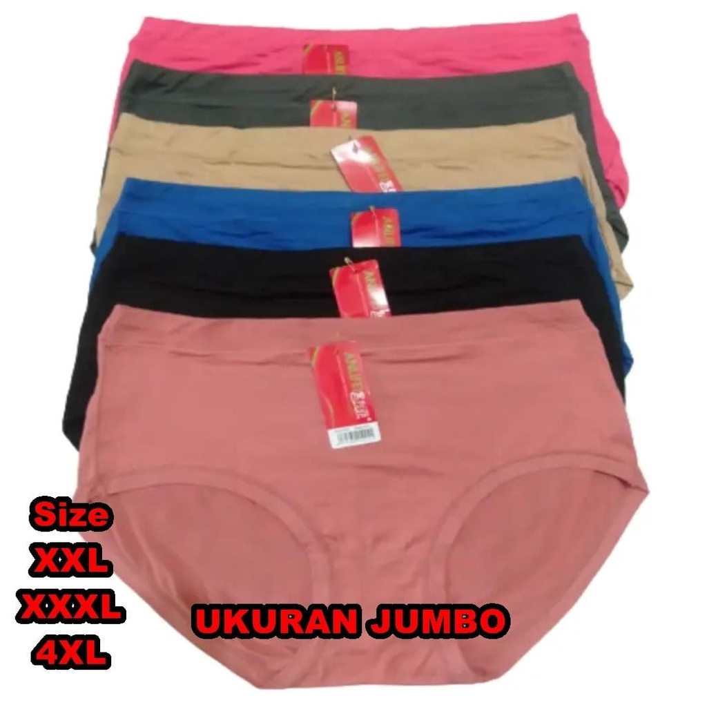 6  Pcs Celana Dalam Wanita Ukuran Jumbo ANLIFEI