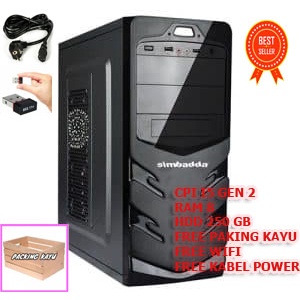 cpu komputer core i5 gen 2 ram 8 hdd 250gb siap pakai free paking kayu