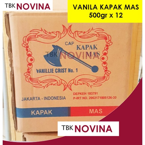 [ 1 LUSIN ] VANILA GOLDEN AXE KAPAK MAS / VANILI KRISTAL / BUBUK VANILI 500gram