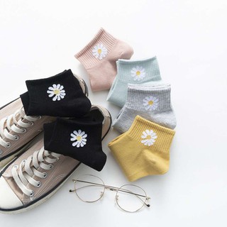 KAOS KAKI FASHION POLOS UNISEX / MOTIF BROWN / DAISY / LOVE KAOS KAKI ANKLE SOCKS PENDEK DEWASA