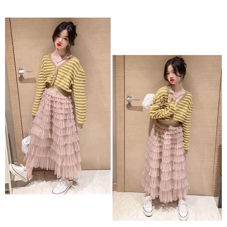 SETELAN MEYSHA / SETELAN ANAK TANGGUNG PREMIUM IMPORT / ATASAN RAJUT ROK TUTU PREMIUM