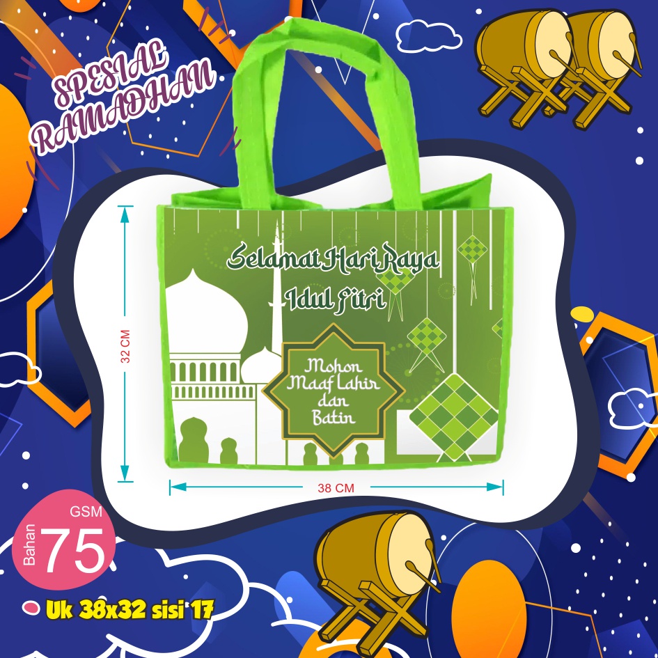 

Tas Bingkisan Lebaran Tas Parcel Hari Raya Idul Fitri Uk. T :32 P : 40 L : 18 cm