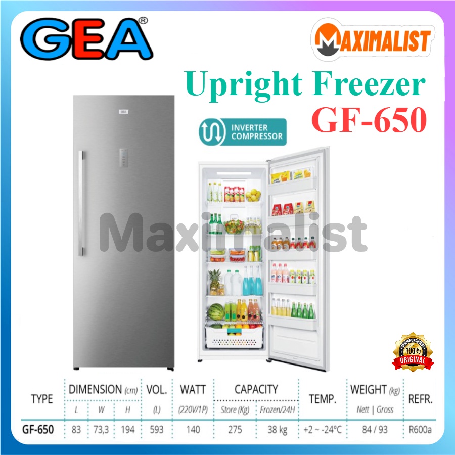 GEA GF-650W GF-650 GF650 UPRIGHT FREEZER GEA / Kulkas Es Batu / Freezer Berdiri Inverter