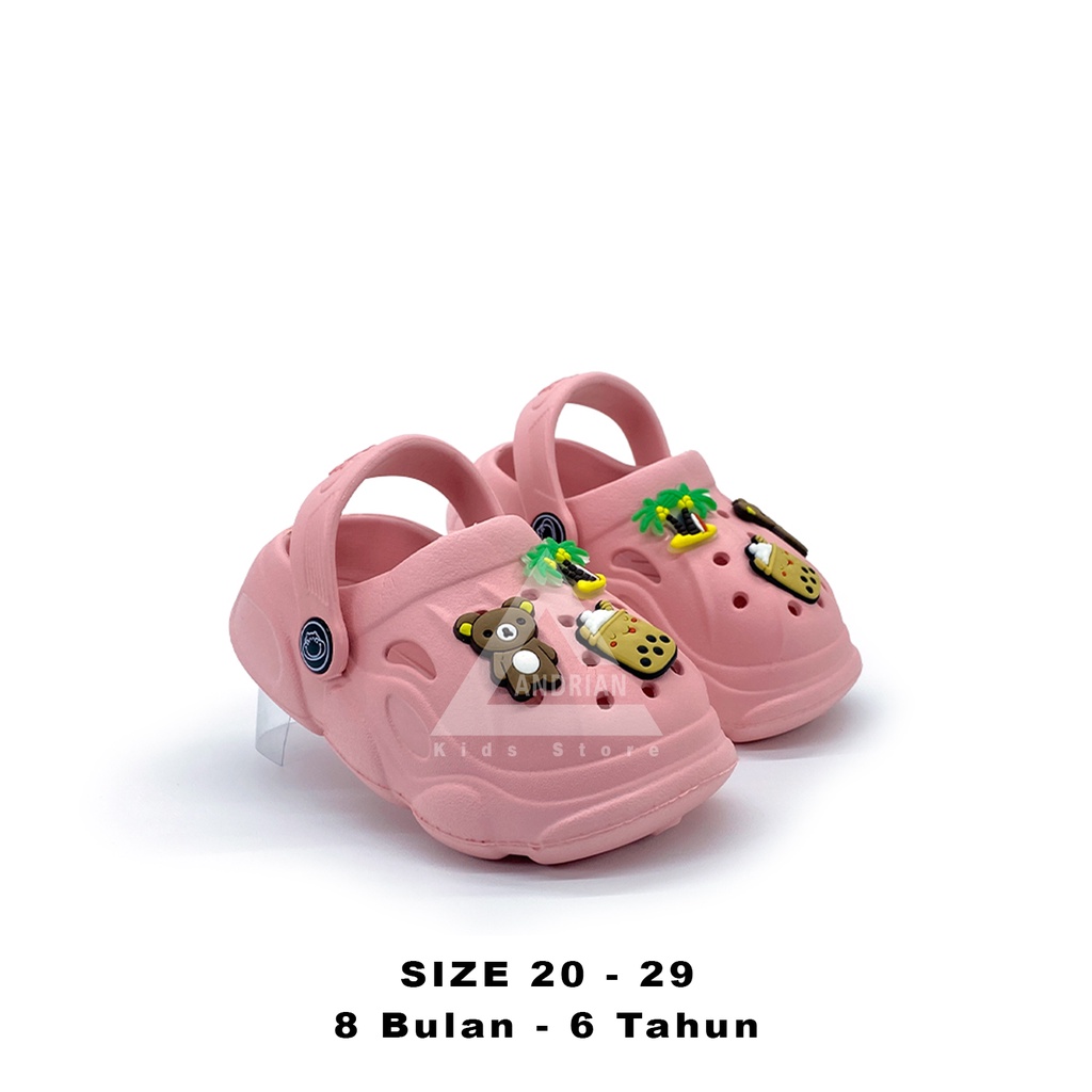 Sandal anak perempuan model jibbitz baim baby girls 1 - 6 tahun New Andrian