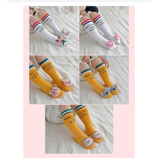 KS 13 | Baby Long Tube Socks / Cartoon Doll Socks / Baby Children Socks / Kaos Kaki Panjang Bayi Motif / Kaos Kaki Anak Panjang Motif Timbul 3D Lucu Dan Gemesin