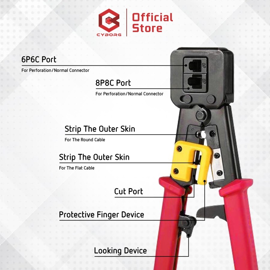 Tang Crimping Anti Gagal RJ 45 Cyborg CNT 897