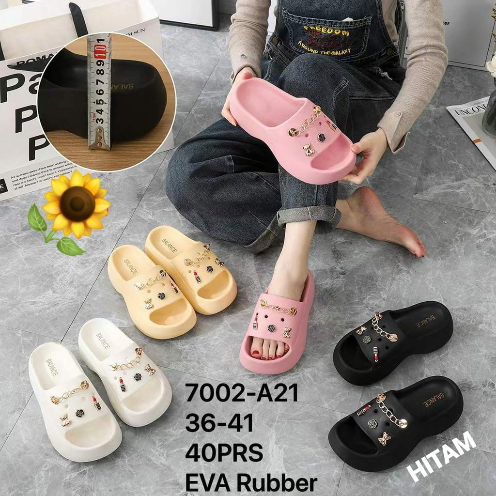 Sandal Karet Jelly Wedges Wanita import Model Terbaru Original Kekinian by AGUNG STYLE Balance 7002-A8-1