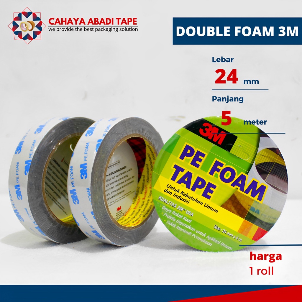

DOUBLE FOAM/BUSA 3M ABU-ABU ORIGINAL REKAT KUAT PER ROLL