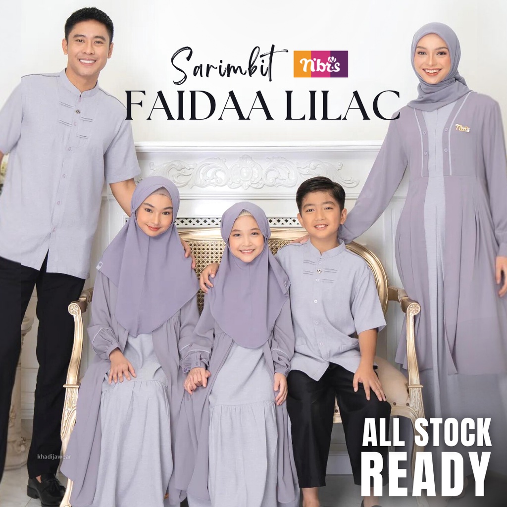 SARIMBIT FAIDAA LILAC GREY NIBRAS TERBARU LEBARAN 2023 / Gamis Nibras/ Fashion Muslim /Faidaa lilac 
