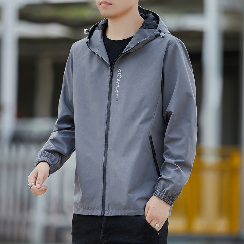 Jaket Pria Waterproof Anti Angin Jaket Hoodie Motor Casual Outdoor Jacket J9979