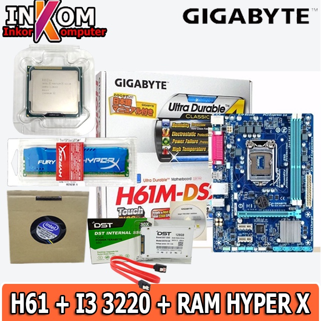 New Paket Mobo Motherboard Mainboard LGA 1155 DDR3 Plus Processor