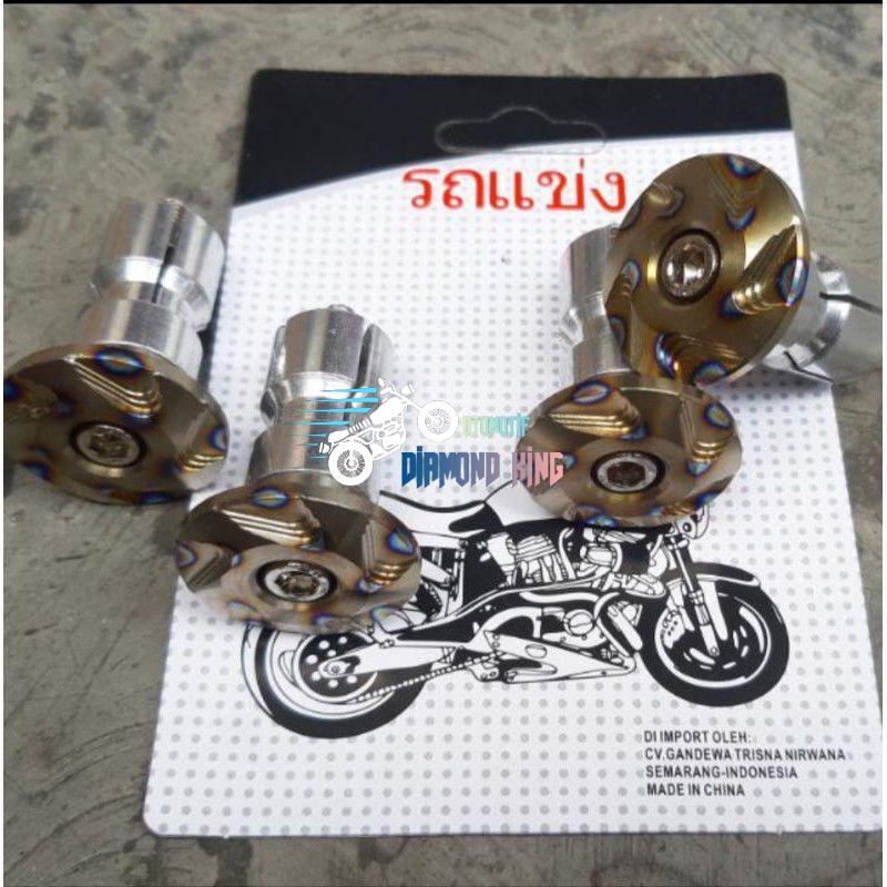 jalu stang titanium gepeng bandul setang titan asli bakaran bandul stang universal variasi motor