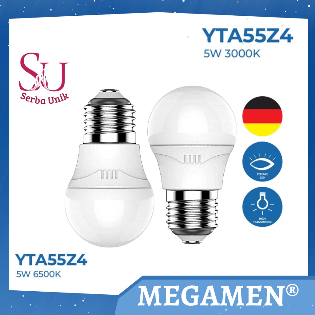 Megaman Lampu Bohlam LED YTA55Z4 5W Cahaya Putih / Kuning