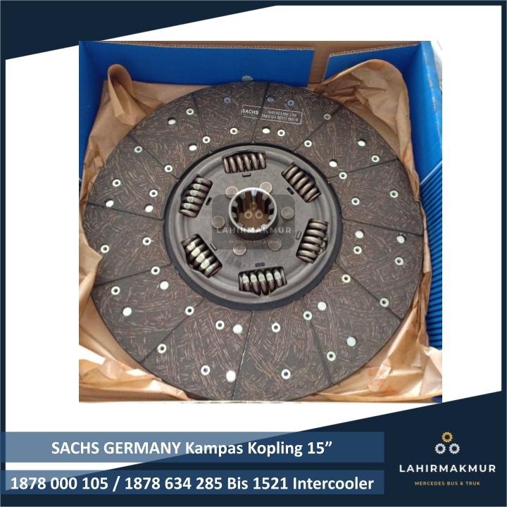 Kampas Kopling 15 Inch SACHS GERMANY Bis 1521 Intercooler Mercy/Mercedez/Mercedes Benz