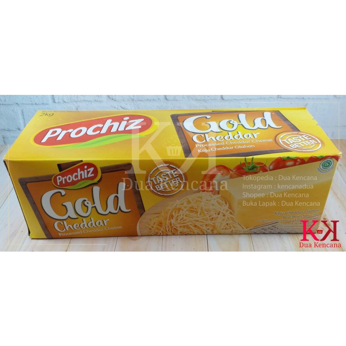 

[Ready-Stock] Cheese Keju Prochiz Gold Cheddar 2 KG Block Processed Cheddar Cheese