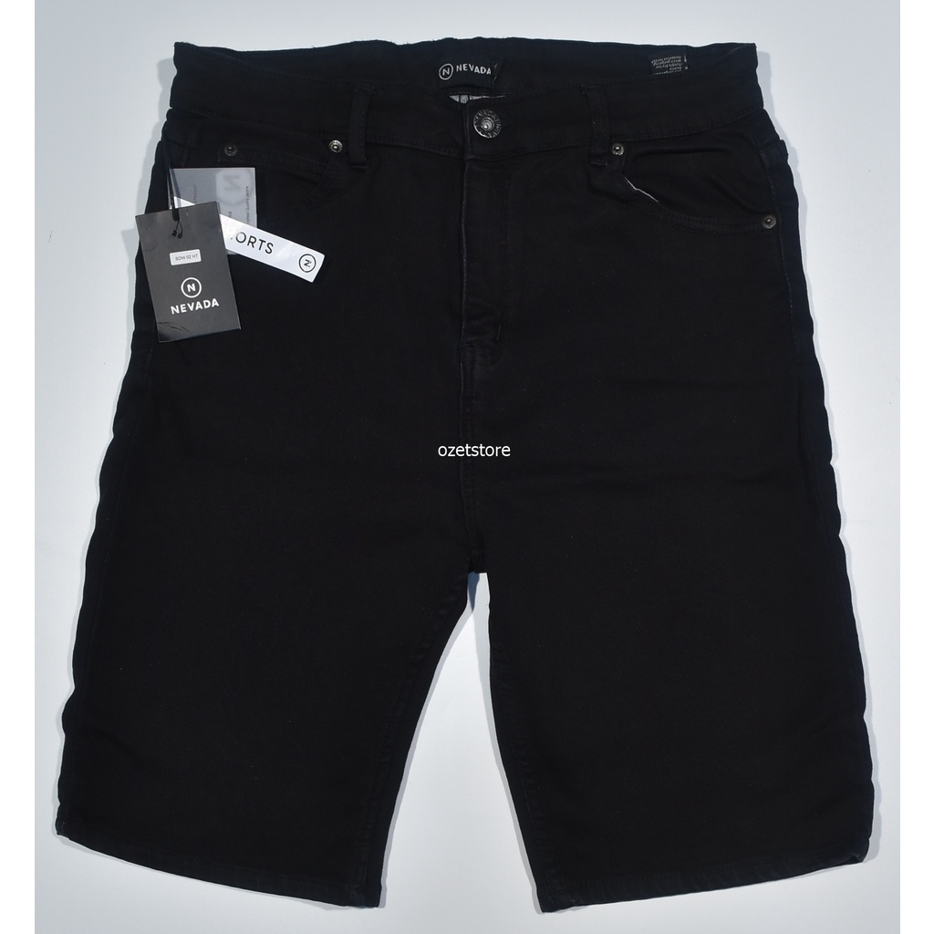 Celana Jeans Pria NEVADA Regular Pendek Hitam JRN07