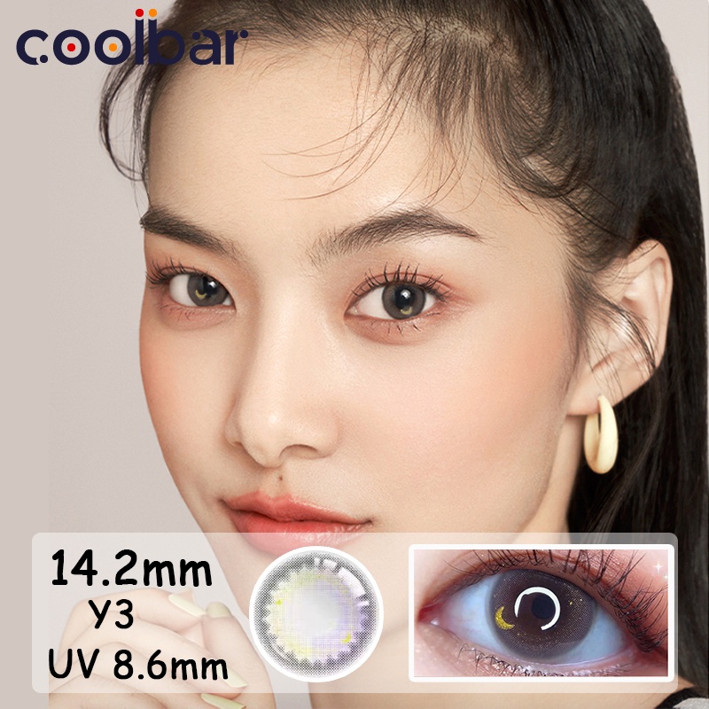 COOLBAR 1 pasang lensa kontak warna diameter 14MM softlens softlens mata softlens mata korea bulan/bintang