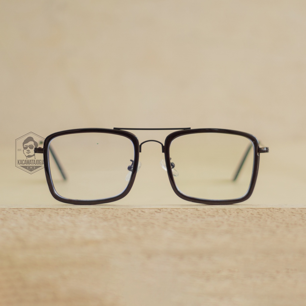 Kacamata Kotak Double Bridge Model Vintage - GANESH 02