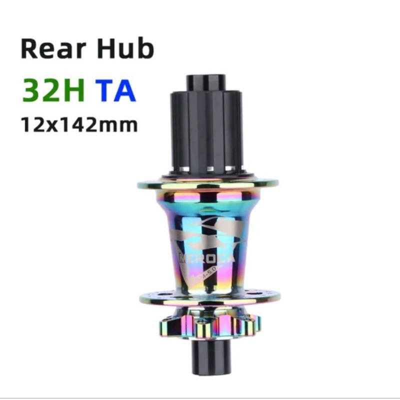 Meroca Hub Freehub TA Thru Axle Hub Sepeda 5+2 Bearing 6 Pawl 32 Hole Colorful