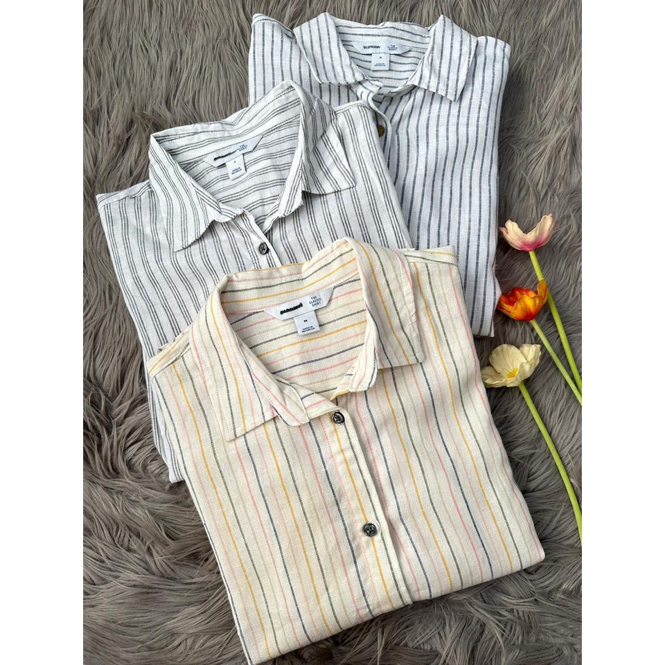 linen striped blouse