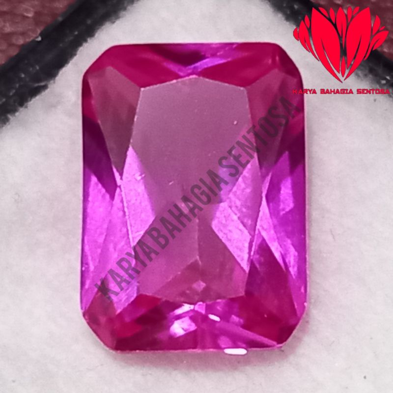 Magnificent Tetregon Batu Permata Merah Delima Ruby Siam Rose Bangkok 9 Mohz Bentuk Cutting Tetragon