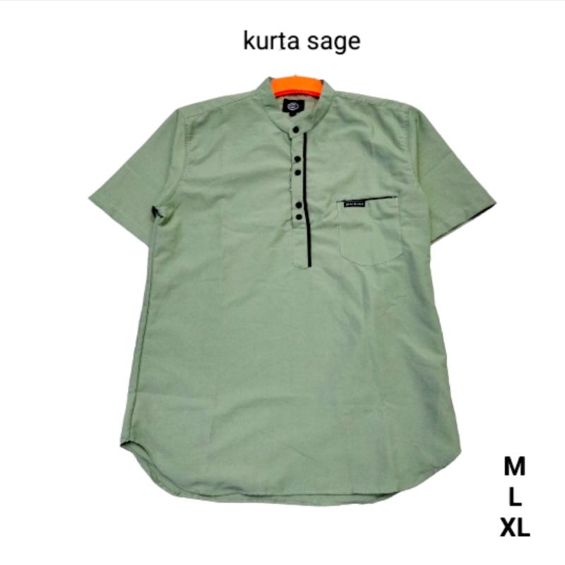 Kemeja Hijau Sage Kurta Spesial Ramadhan Sale Kualitas Premium