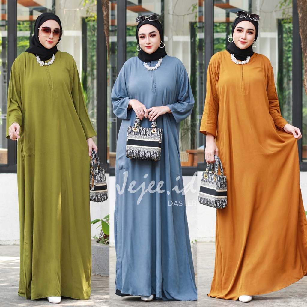 DASTER GAMIS POLOS JUMBO LD 120 ZEVA LONG DRESS RAYON BUSUI