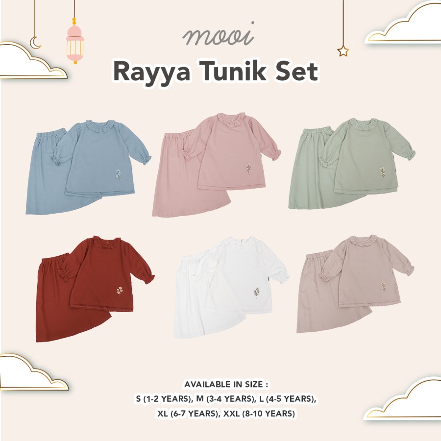 Mooi RAYYA TUNIK SET Raya Collection / Setelan Anak Perempuan Raya Collection