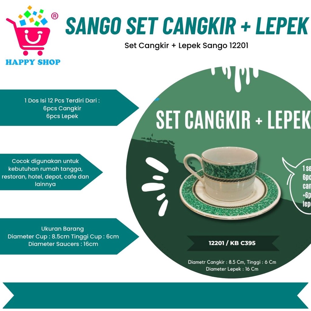 Sango Set Cup + Saucers 12201