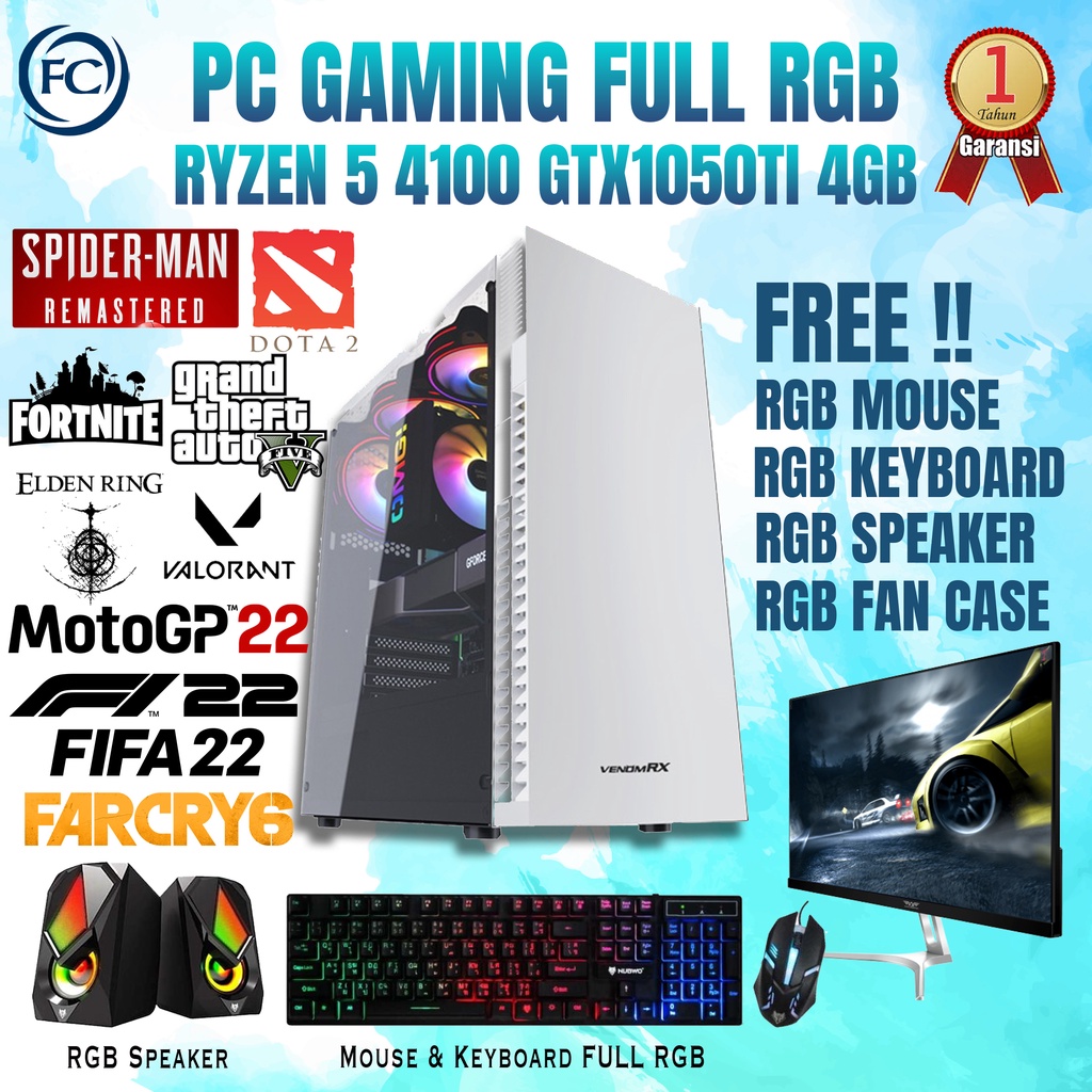 PC GAMING &amp; DESIGN RYZEN 3 4100 16GB GTX1050TI 4GB NVIDIA