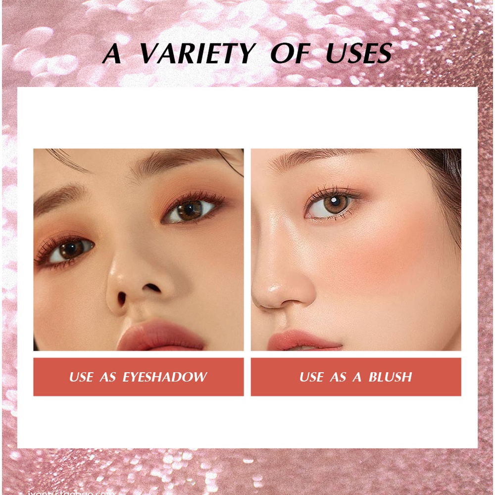 SANIYE BPOM 3 Warna Blush On Glitter Highlighter Palette Multi Fungsi