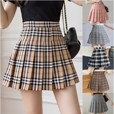 iseven p KOREAN TARTAN MINI FLARE SKIRT | ROK PENDEK MOTIF KOTAK | ROK MINI SQUARE