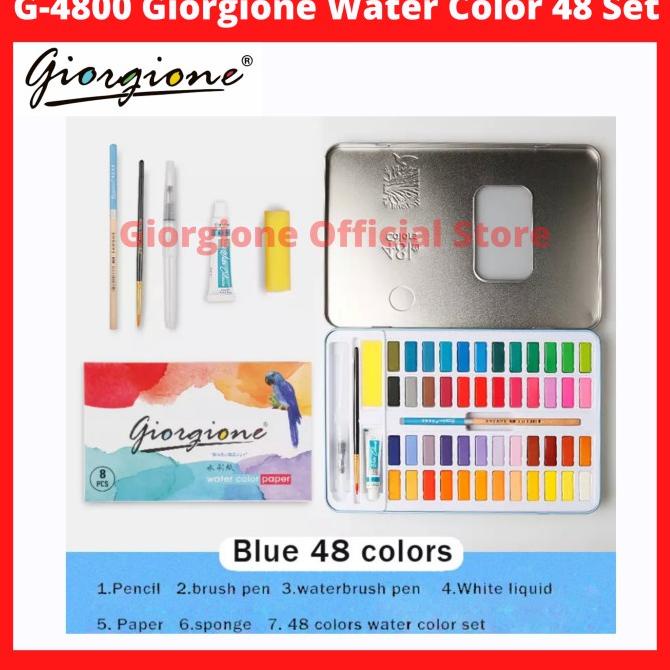 

MURAH G-4800 Giorgione Water Color Paint Set 48 Warna Cat Air Kuas Lukis