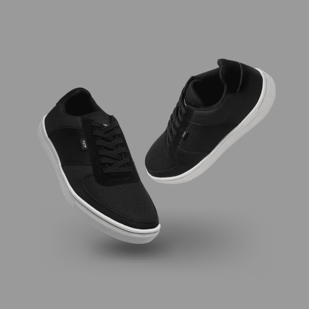 Sepatu Pria Sneakers Casual Original - Footstep Footwear Nexon Black White
