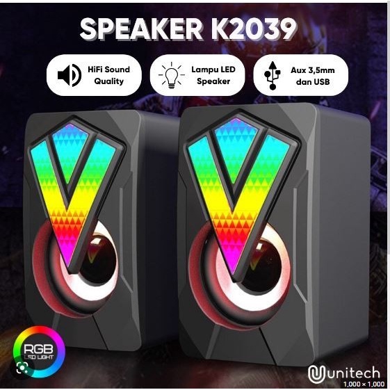 Speaker USB Multimedia Laptop Komputer K20 Stereo Portable