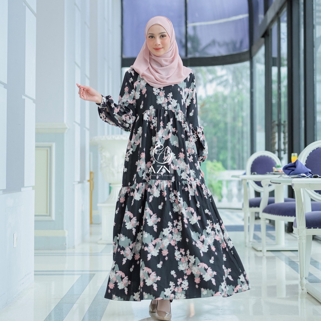 Ladybydiana NADA DRESS Gamis Remaja Untuk Lebaran Bahan Square Crincle Busui Friendly